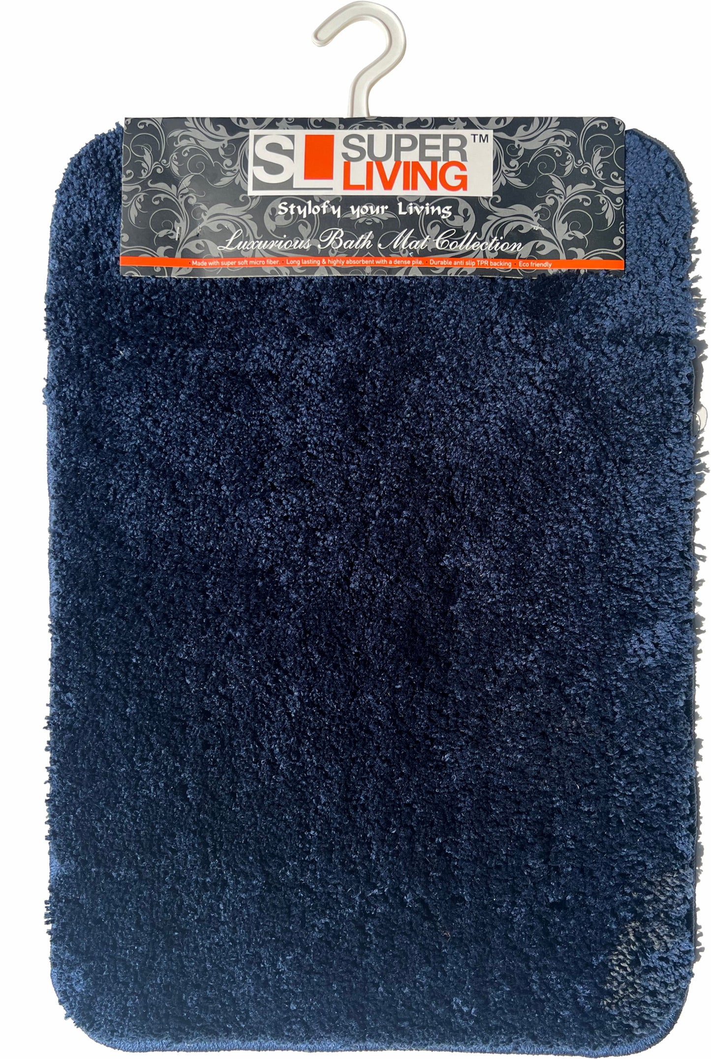 MICROFIBER ANTI SLIP BATH MAT CM BLUE
