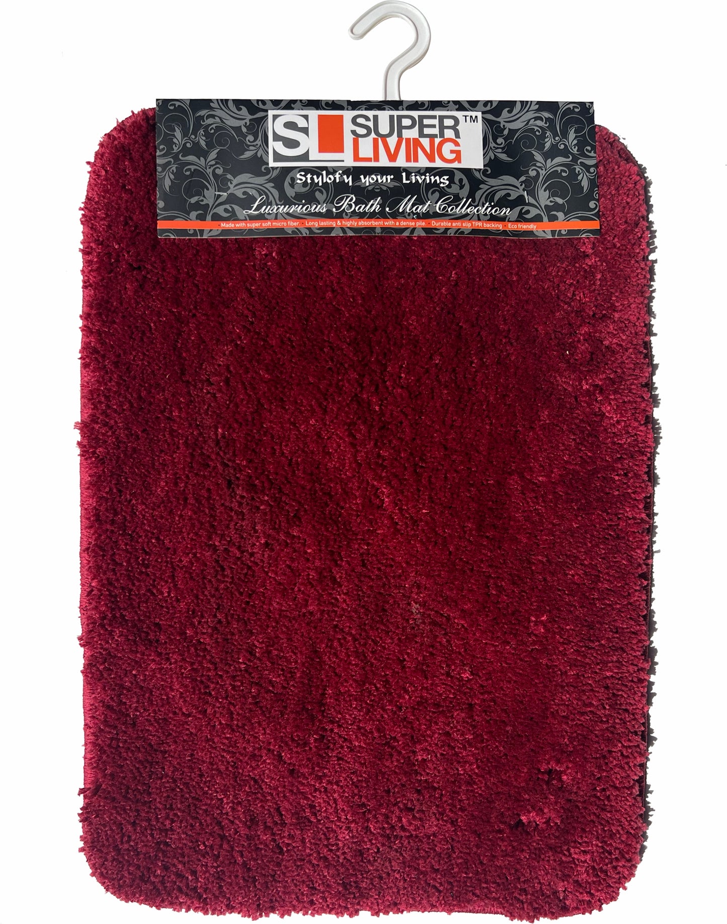 MICROFIBER ANTI SLIP BATH MAT CM RED