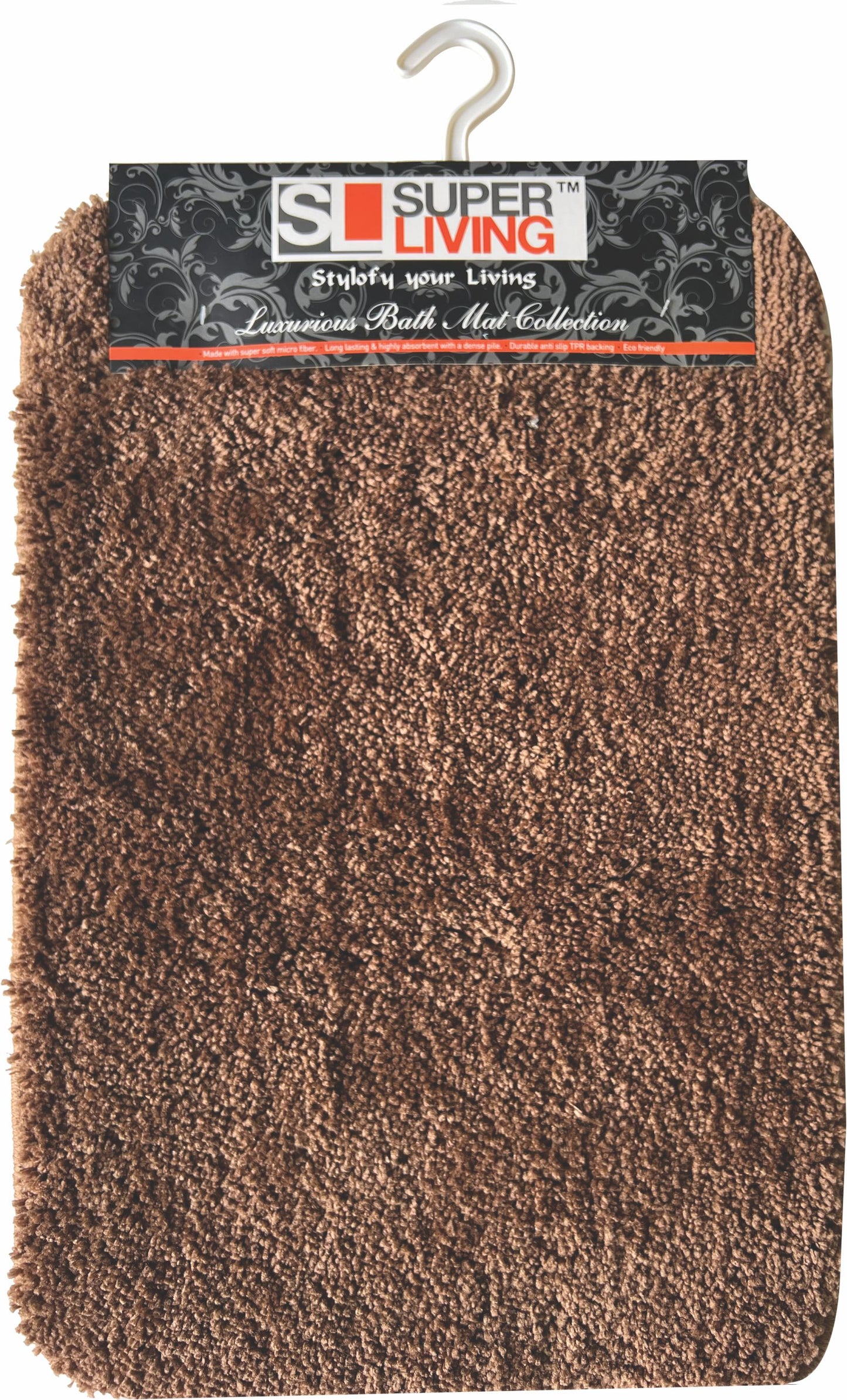 MICROFIBER ANTI SLIP BATH MAT CM BROWN
