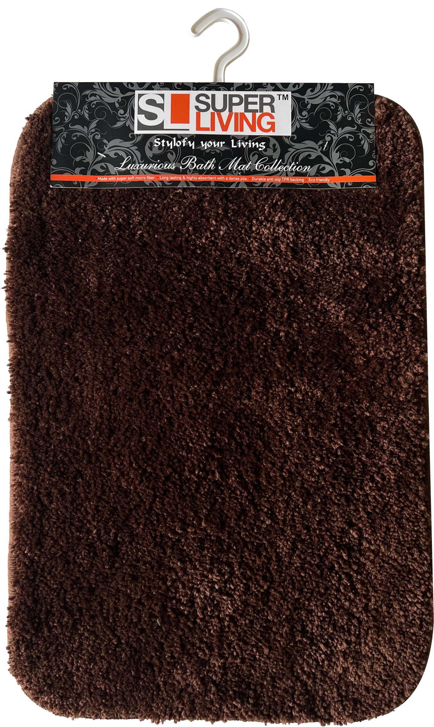 MICROFIBER ANTI SLIP BATH MAT CM COFFEE BROWN