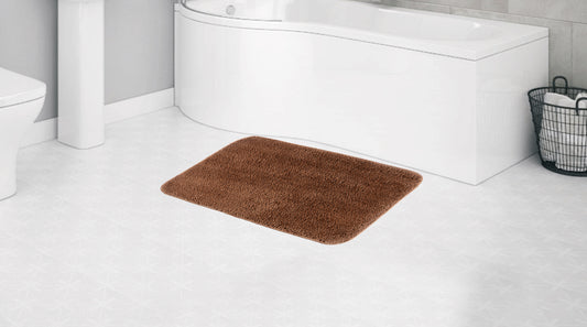 MICROFIBER ANTI SLIP BATH MAT CM BROWN