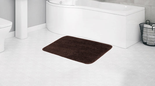 MICROFIBER ANTI SLIP BATH MAT CM COFFEE BROWN