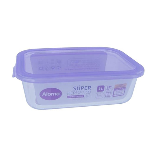 Alorno Rectangle Borosilicate Glass Food Storage Container with Lid – 650 ml | Airtight, Freezer & Microwave Safe