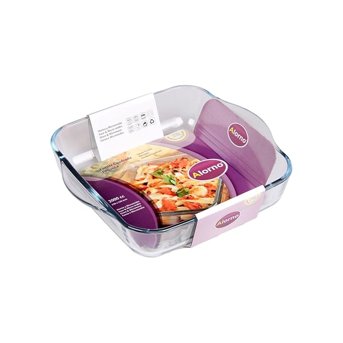 Glass baking dish featuring a pizza design 